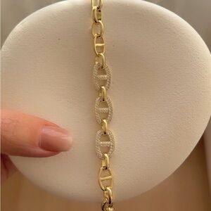 Restock 🔥 14k Gold Plated Mariner Bracelet Thick Chain Zircon Dainty Waterproof